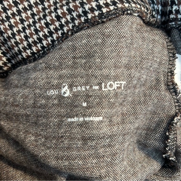Lou & Grey for LOFT Black, Brown Houndstooth Mock Neck Top & Ponte Leggings Sz M - Picture 13 of 14